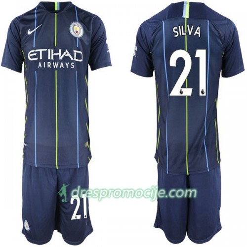 Manchester City Dres David Silva 21 Dječji Gostujući 2018/19 Kratkih Rukava Manchester City Dres David Silva 21 Dječji Gostujući 2018/19 Kratkih Rukava